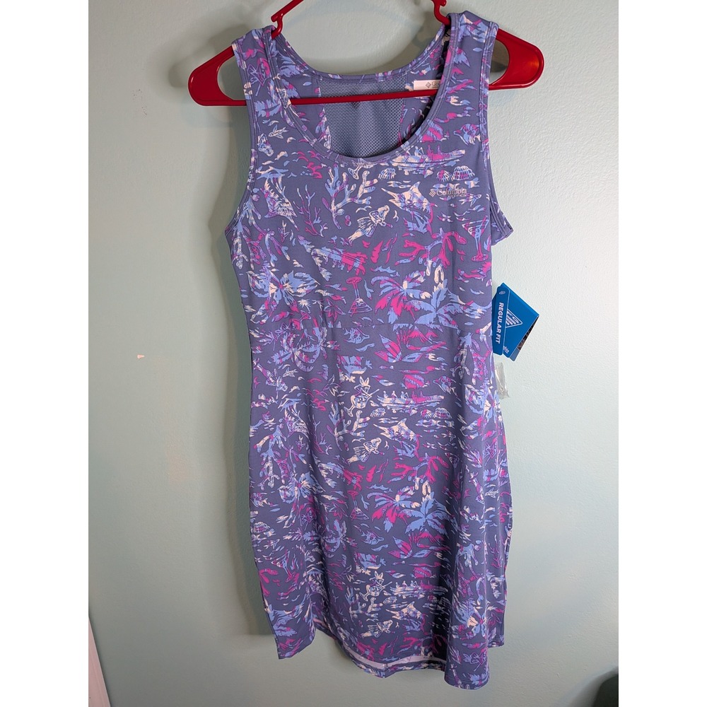 Columbia PFG Freezer III Dress Womens Small Purple Tropical Mesh Racerback NEW